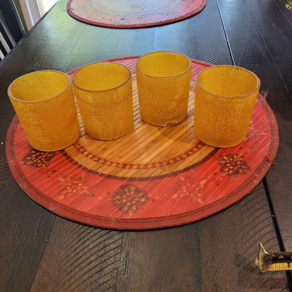 Frosted glass votive holders
